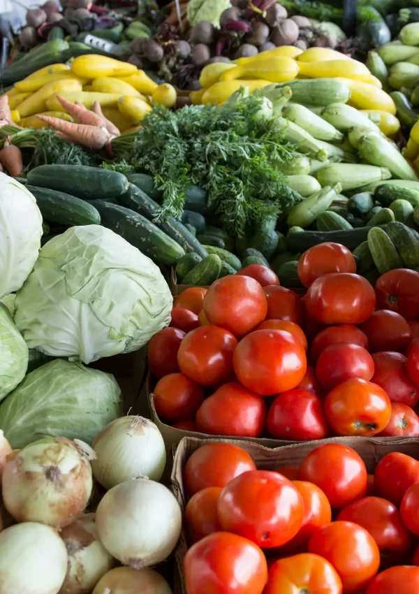 Tomatoes, brussel sprouts, and other veggies