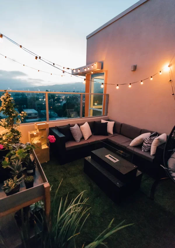 Decorated apartment balcony