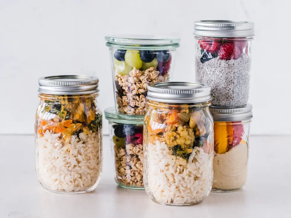 meal prep in mason jars