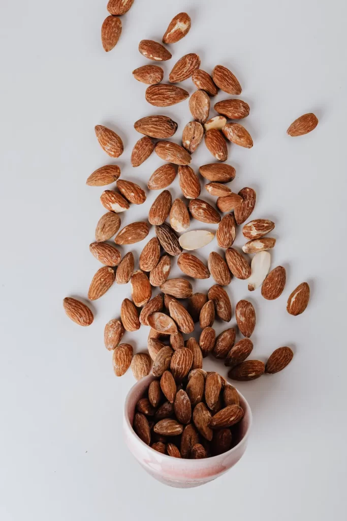 almonds spilled on counter