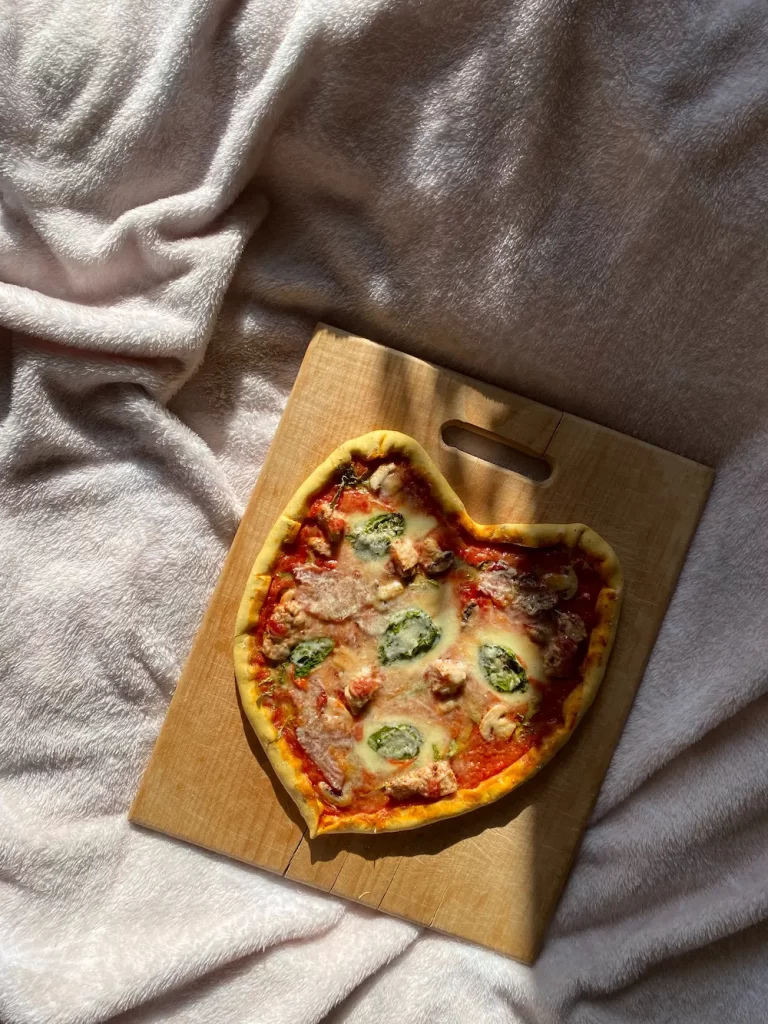 pizza in the shape of a heart