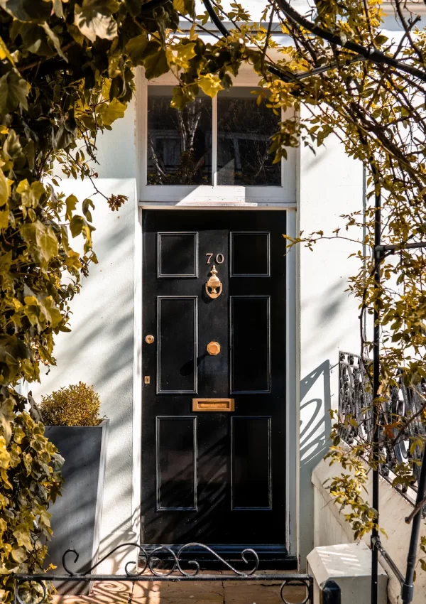 decorated apartment front door
