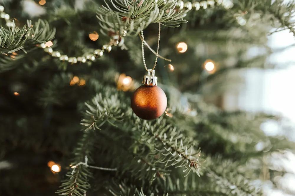 Boho decorated Christmas tree