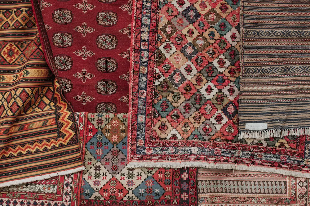 multiple different layered rugs