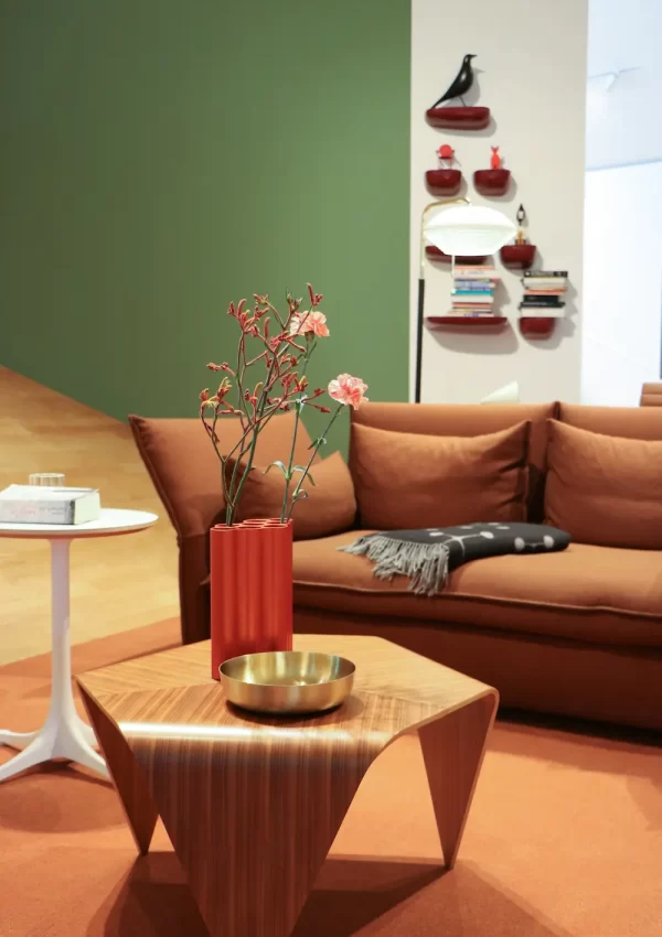 Earthy-toned living room decor