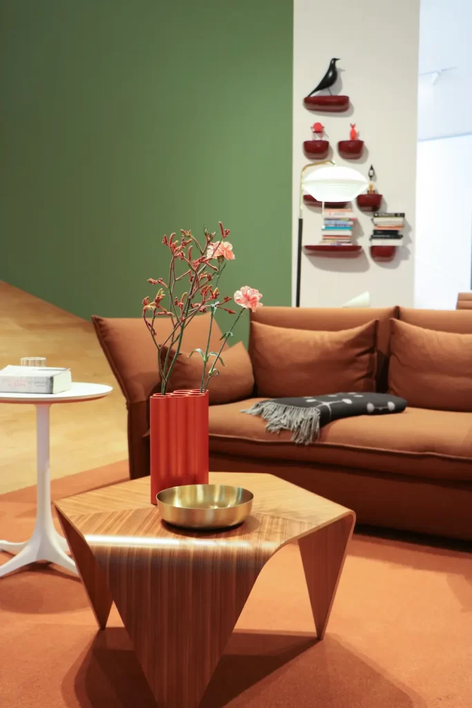 Earthy-toned living room decor