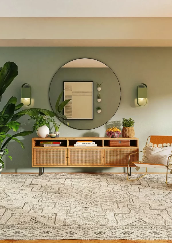 the inside of an apartment living room