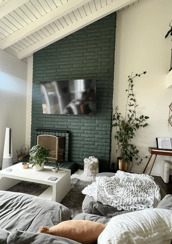 How to paint a brick fireplace