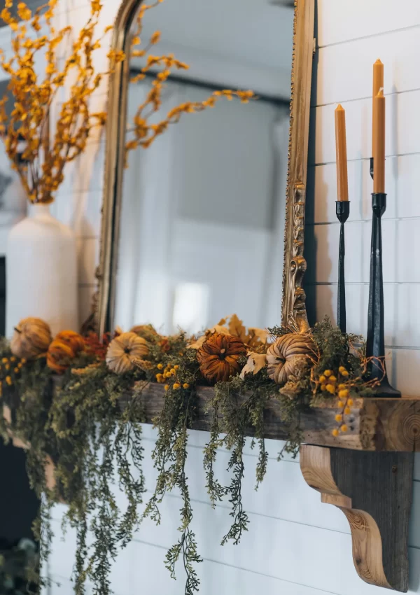 mirror next to candle sticks