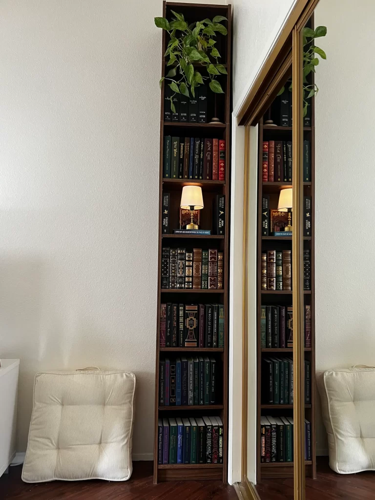 wooden bookshelf